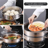 SteamPro™ Olla vaporera de dos niveles