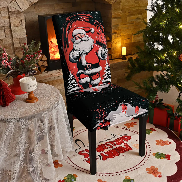 Set de 6 fundas de silla navideña + Mantel de regalo