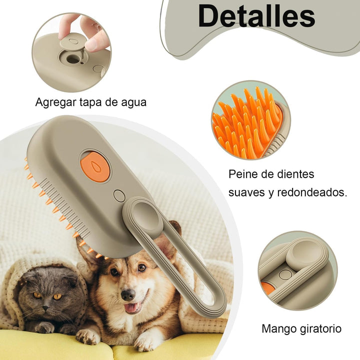Petflow™ - Cepillo de vapor para mascotas 3 en 1||🔥Oferta 2x1🔥