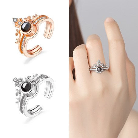 Anillo Te amo 100 idiomas®||2 en 1 Talla Ajustable