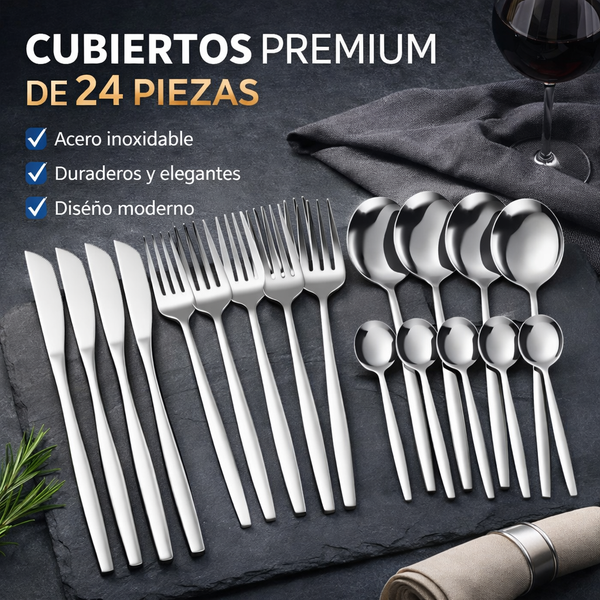 Orvéa™ Set de cubiertos premium elegantes||24 piezas
