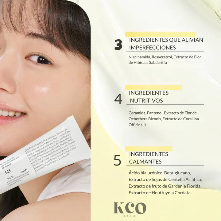 Althea 345 Relief Cream- Hidrata, calma irritaciones y fortalece la barrera de la piel.