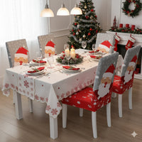 Set de 6 fundas de silla navideña + Mantel de regalo