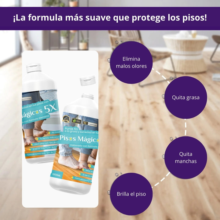 Pisos Mágicos 5X® desmancha y desengrasa|| Formula Alemana