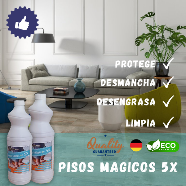 Pisos Mágicos 5X® desmancha y desengrasa|| Formula Alemana