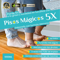 Pisos Mágicos 5X® desmancha y desengrasa|| Formula Alemana