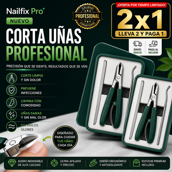 NailFix™ Pro🔥Oferta 2X1🔥 Cortaúñas antisalpicaduras con borde