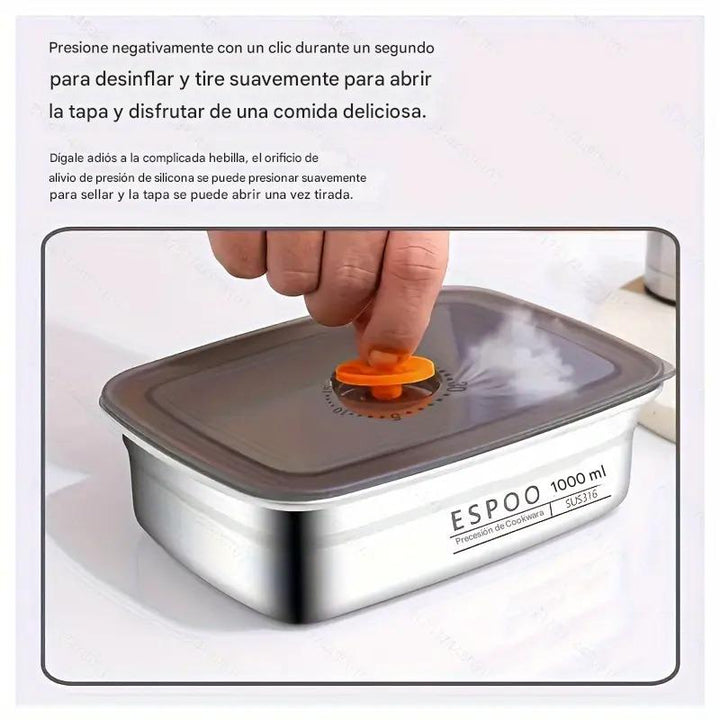 SteelPreserve ®  Lonchera Antibacteriana de Acero Inoxidable||4 piezas