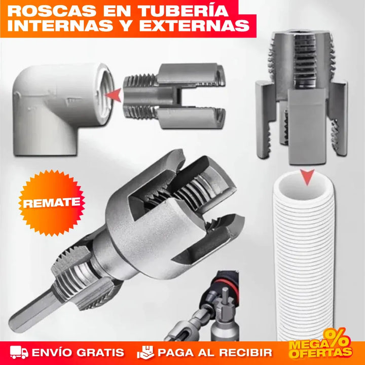 RoscaPro™ Roscador para PVC/PPR — SET x2 piezas (½ y ¾)