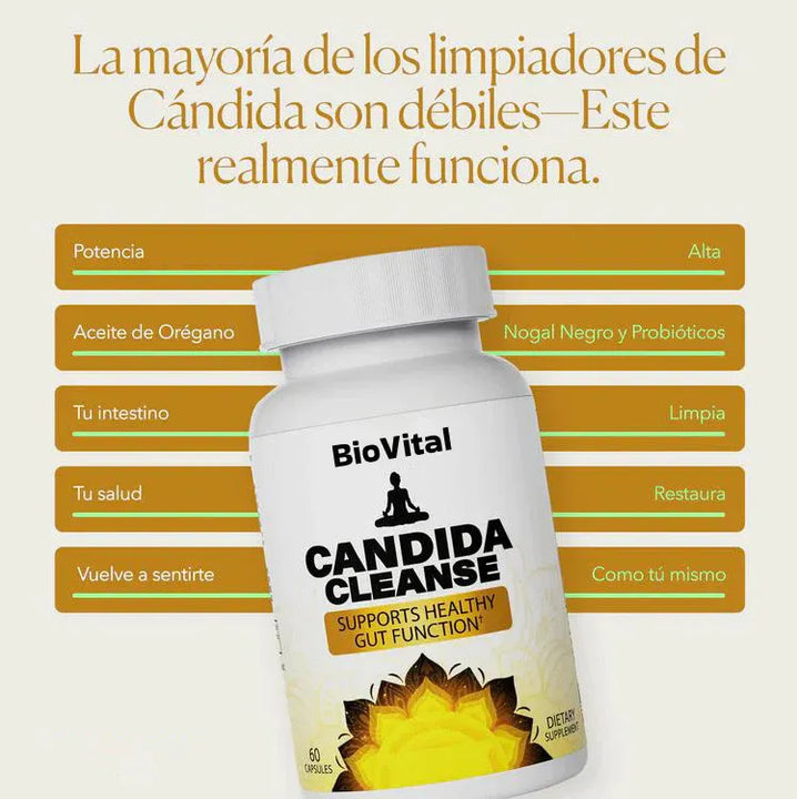 Candida Cleanse® – Cápsulas que reducen antojos, hinch4zón y fatiga